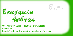 benjamin ambrus business card